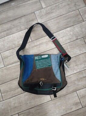 Keen Brown Messenger Bag with Blue and Green Accents